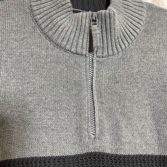 Tahari Knit Striped Pullover Sweater Quarter Zip Men's Sz XXL - Picture 6 of 10